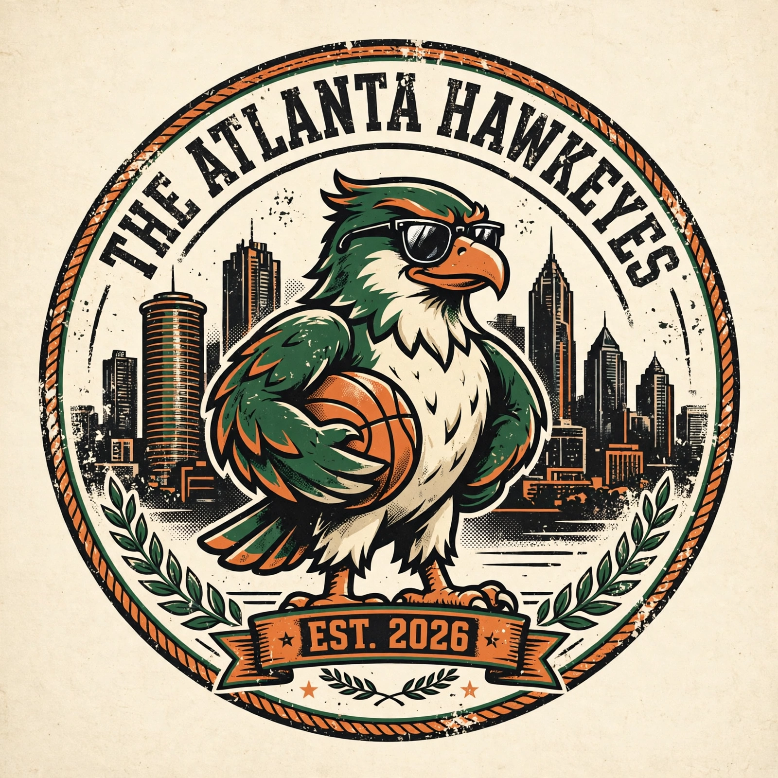 Atlanta Hawkeyes primary crest t-shirt design
