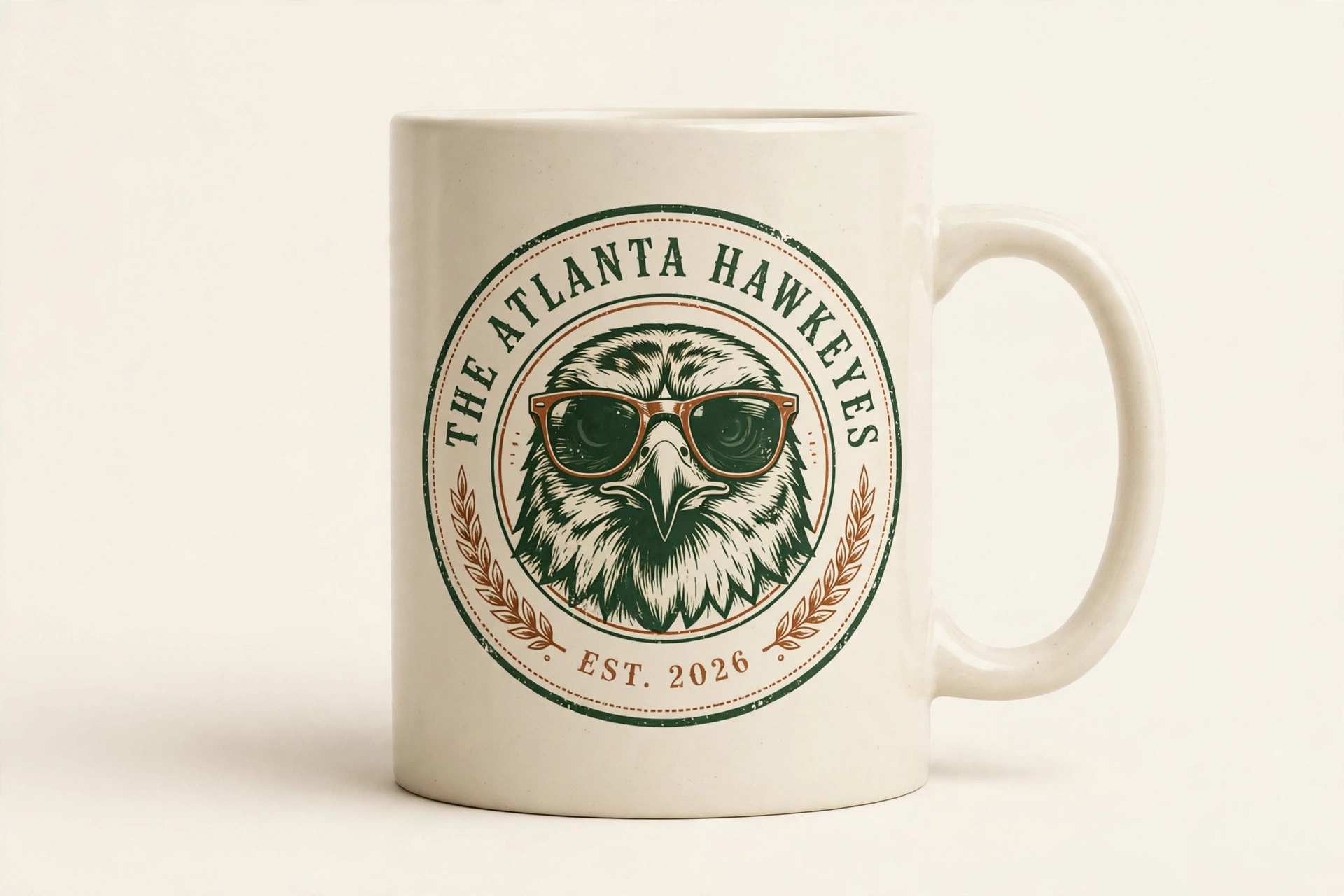 Atlanta Hawkeyes badge ceramic mug